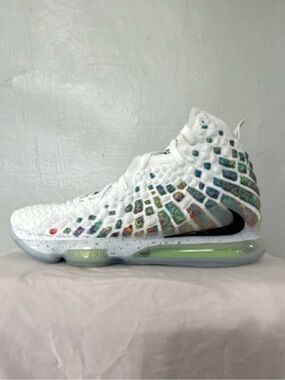 Nike LeBron 17 Air Command Force White Multicolor Sneaker Without OG Box